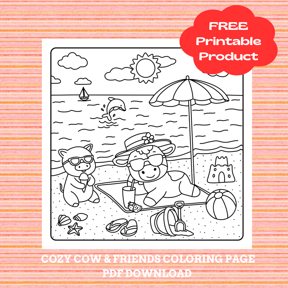 FREE Printable Cozy Cow and Friends by Griloo