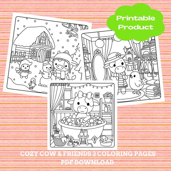 Printable Cozy Cow and Friends by Griloo - Pack of 3
